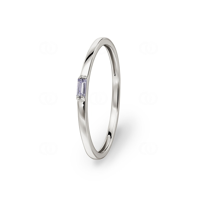 Ring 750/18 K Weissgold mit Zirkonia Solitär Baguette - 1.7135.Z1