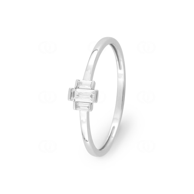 Bague or gris 750/18 ct avec zircone baguette - 1.7142.Z1