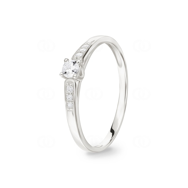 Ring 750/18 K White Gold with Cubic Zirconia - 1.7067.Z1