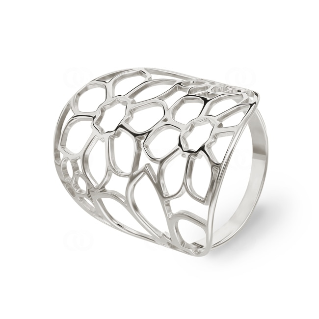 Ring 925 Silver rhodium-plated Floral Pattern - 307251