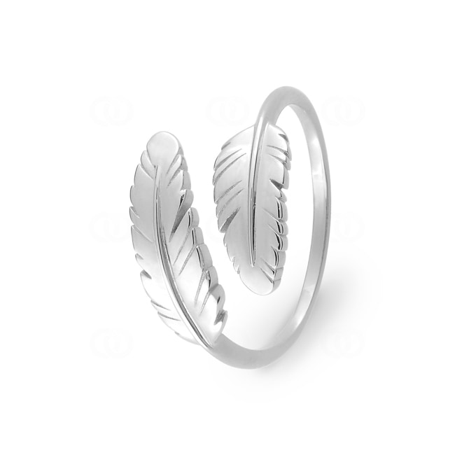 Ring 925 Silver rhodium-plated Feathers - 337737