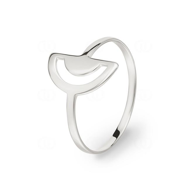 Ring 925 Silver rhodium-plated Semi-circle - 337683