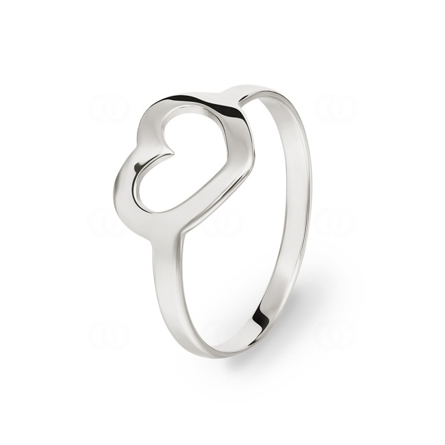 Bague argent 925 rhodié Cœur - 337466