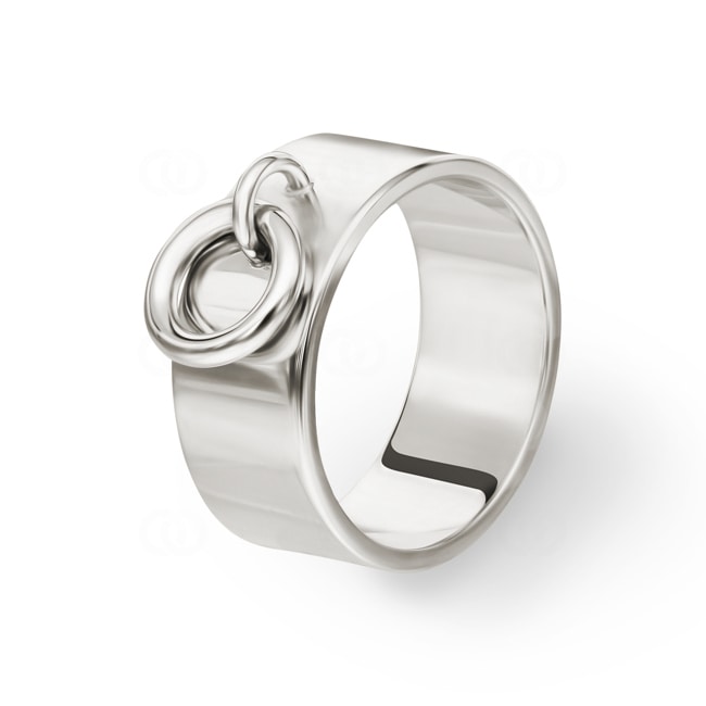 Damenring 925 Silber rhodiniert mit Anhänger - 337602