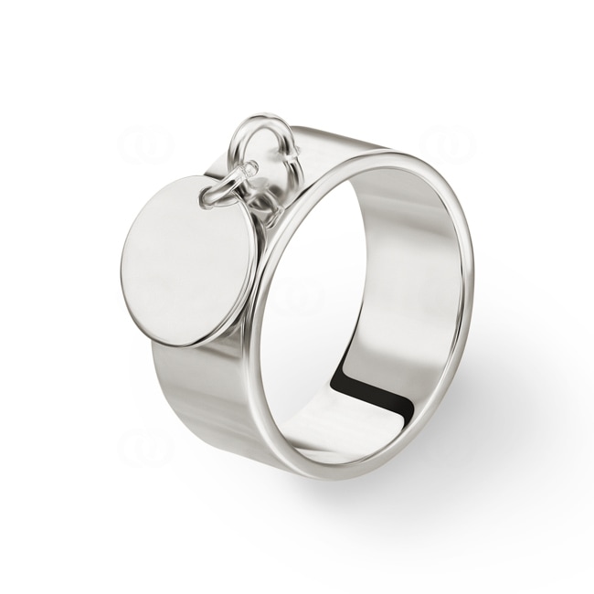 Damenring 925 Silber rhodiniert mit Plakette - 337603