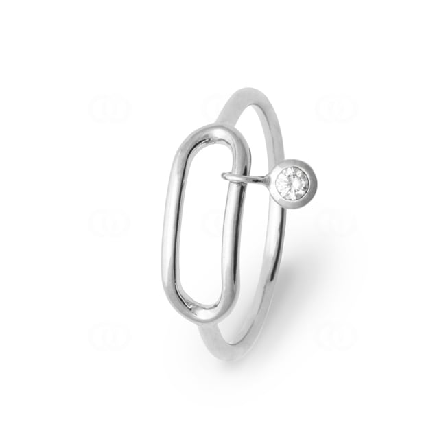 Bague Argent 925 Rhodie avec Pendentif zircone - RI-1911610-925