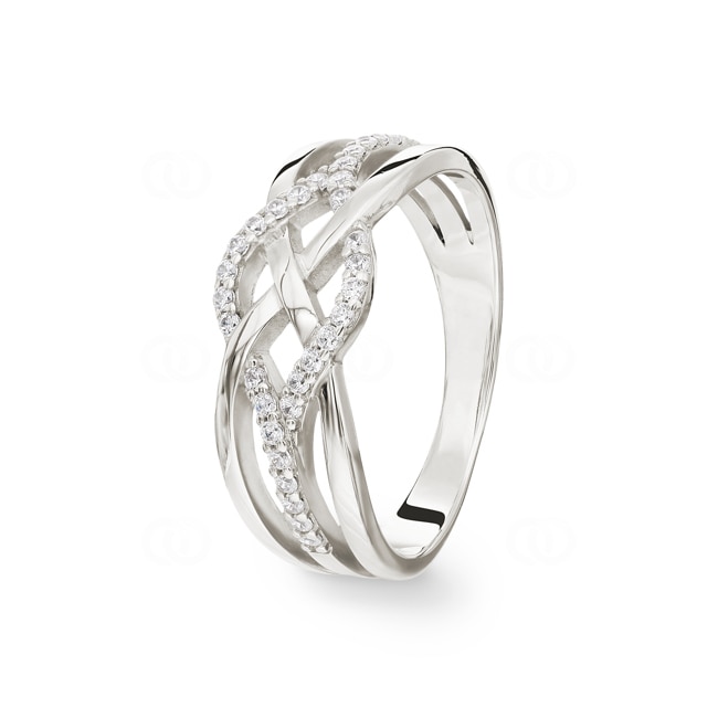 Ring 925 Silver rhodium-plated with Cubic Zirconia - ASRZ30Z