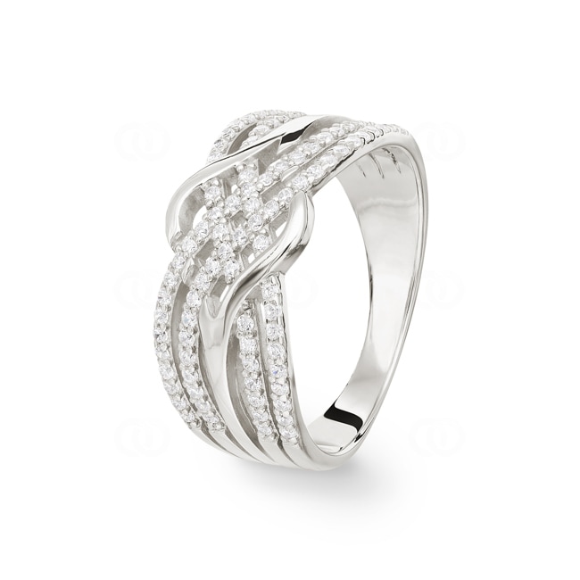 Damenring 925 Silber rhodiniert mit Zirkonia - ASRZ31Z