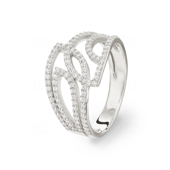 Damenring 925 Silber rhodiniert mit Zirkonia - ASRZ67Z