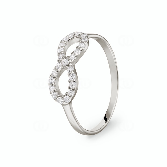 Ring 925 Silber rhodiniert Infinity mit Zirkonia - 337545.1