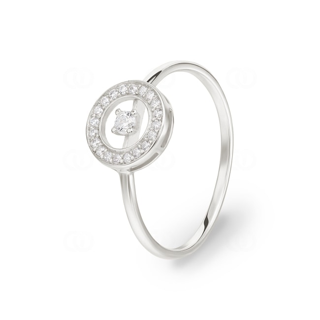 Ring 925 Silber rhodiniert Kreis mit Zirkonia - S10.05108