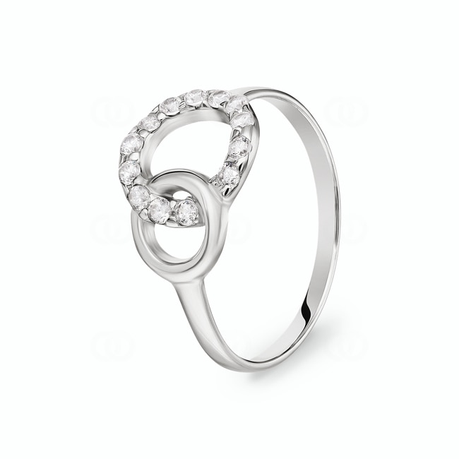 Bague argent 925 rhodié Circles avec zirconia - 337544.1