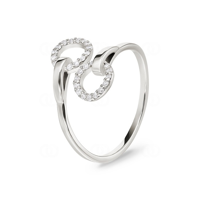 Ring 925 Silver rhodium-plated Circles with Cubic Zirconia - 337698.1