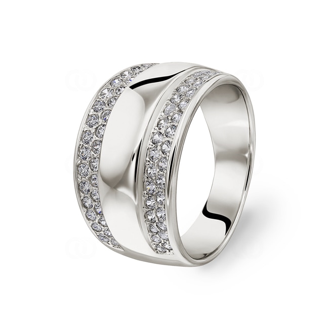 Ring 925 Silver rhodium-plated with Cubic Zirconia - 337019