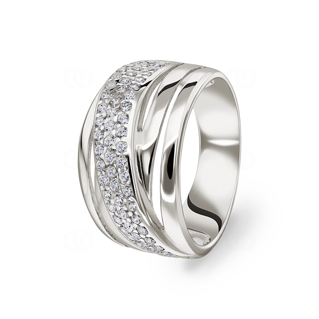 Ring 925 Silver rhodium-plated with Cubic Zirconia - 337044