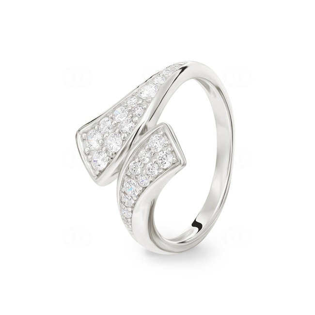 Damenring 925 Silber rhodiniert mit Zirkonia pavé - 337695.1