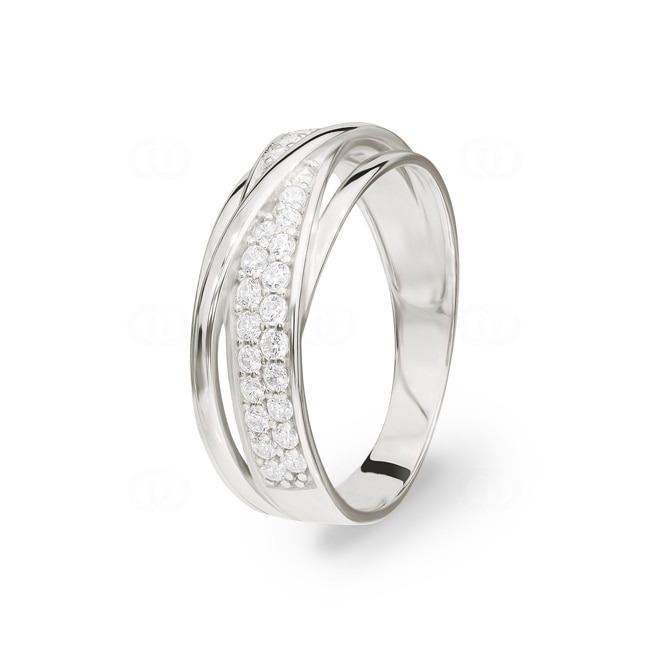 Damenring 925 Silber rhodiniert mit Zirkonia pavé - 337704.1