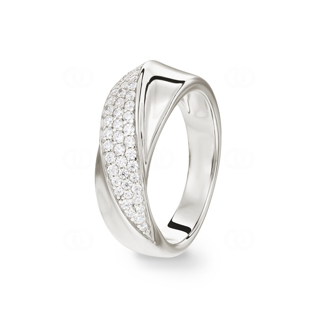 Damenring 925 Silber rhodiniert mit Zirkonia pavé - 337710.1