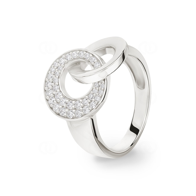 Ring 925 Silver rhodium-plated with Cubic Zirconia - ASRA213Z