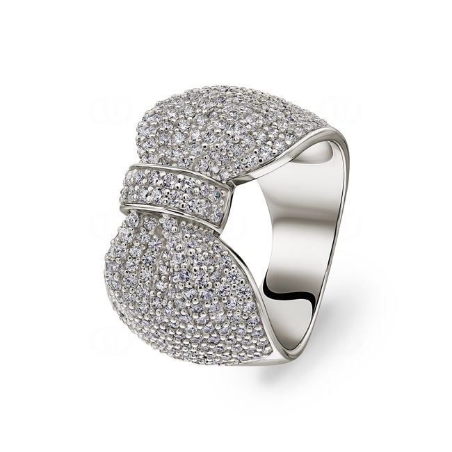 Bague Argent 925 rhodié avec zircones pavé - ASRZ83Z