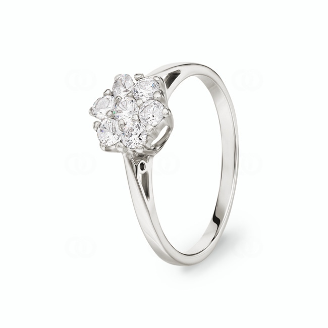 Ring 925 Silver rhodium-plated Flower with Cubic Zirconia - 337124.1