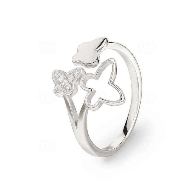 Ring 925 Silber rhodiniert Schmetterlinge mit Zirkonia pavé - 337676.1