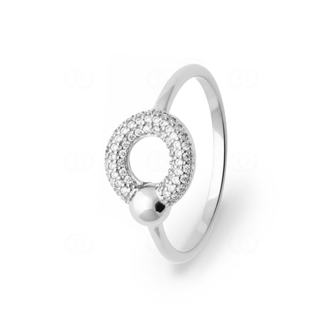 Damenring 925 Silber rhodiniert mit Zirkonia - RI-1293810-925