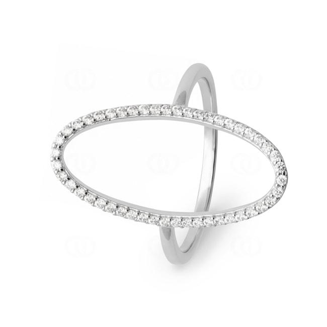 Damenring 925 Silber rhodiniert mit Zirkonia - RI-1912910-925