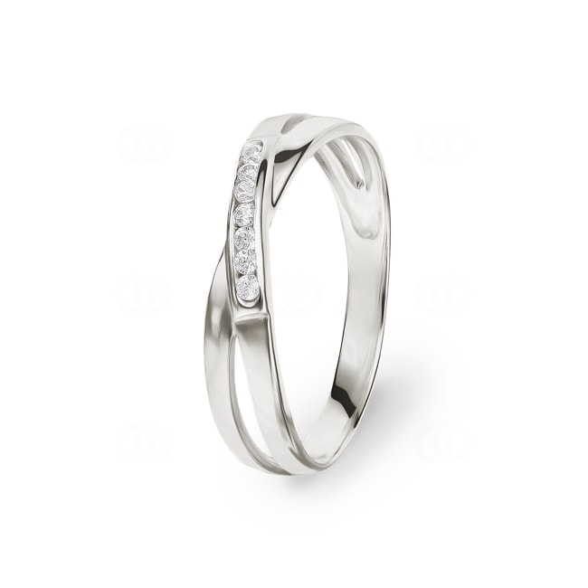 Damenring 925 Silber rhodiniert mit Zirkonia rund - 337131.1