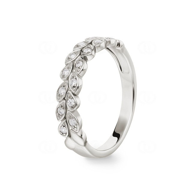 Damenring 925 Silber rhodiniert mit Zirkonia rund - 337654.1