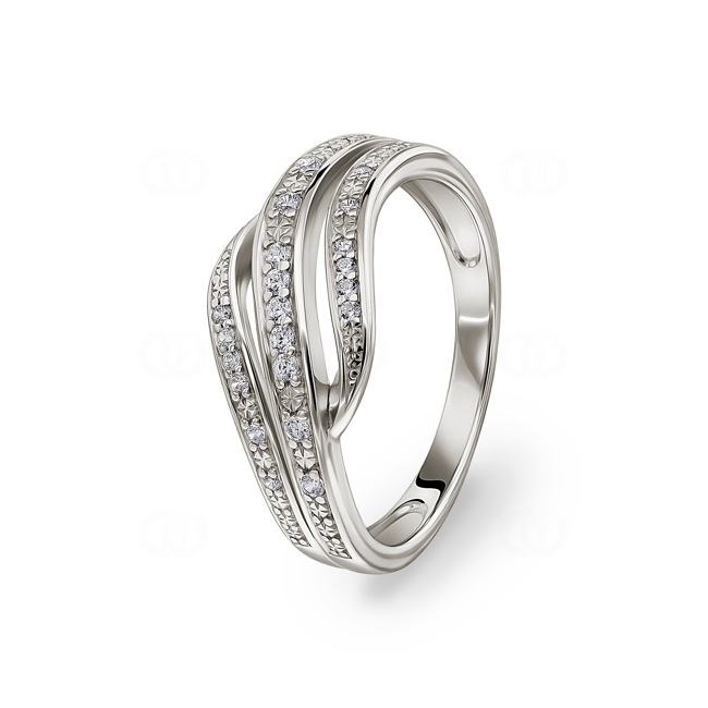 Ring 925 Silver rhodium-plated with round Cubic Zirconia - 337658.1