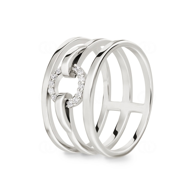 Ring 925 Silver rhodium-plated with round Cubic Zirconia - 337707.1