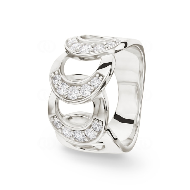 Damenring 925 Silber rhodiniert mit Zirkonia rund - 337712.1