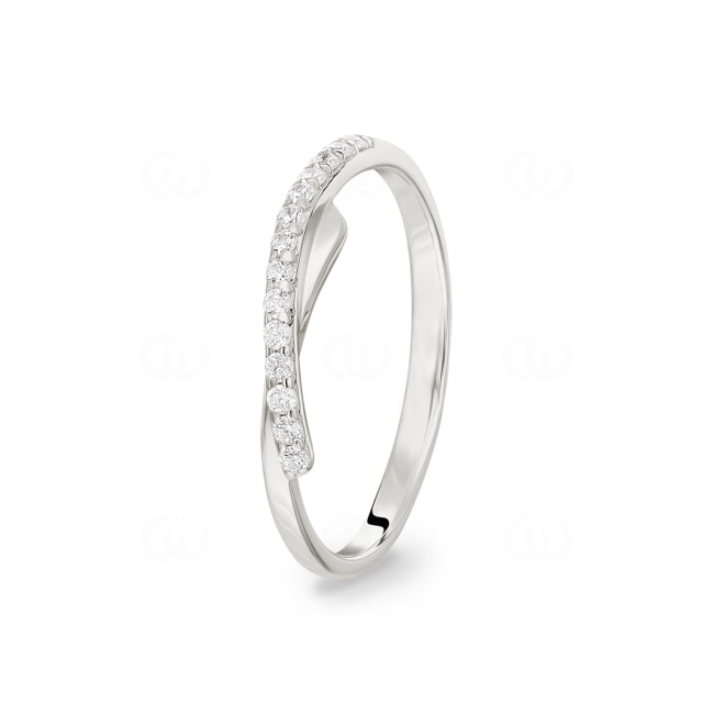 Bague Argent 925 rhodié avec zircones ronde - ASRA156Z