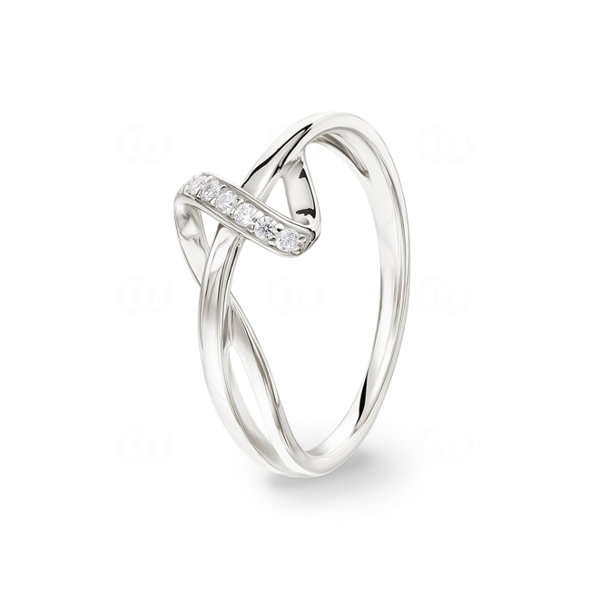 Ring 925 Silver rhodium-plated with round Cubic Zirconia - ASRI55Z