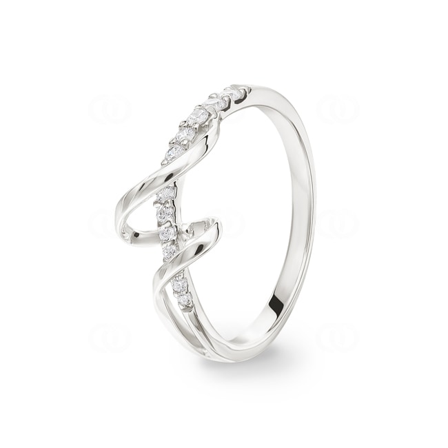 Bague Argent 925 rhodié avec zircones ronde - ASRX97Z