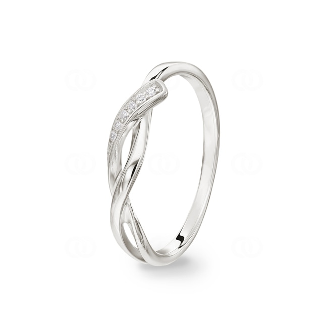 Bague Argent 925 rhodié avec zircones ronde - ASRY02Z