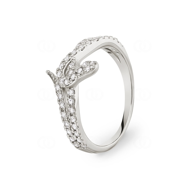 Ring 925 Silber rhodiniert Schlange mit Zirkonia - 307256.1