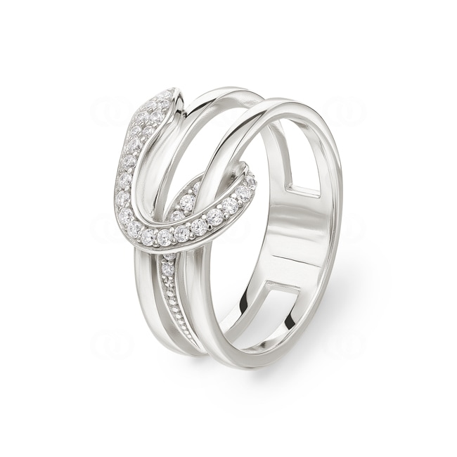 Ring 925 Silber rhodiniert Schlange mit Zirkonia - 337677.1