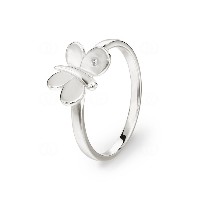 Bague argent 925 rhodié Papillon avec zirconia - 337700.1
