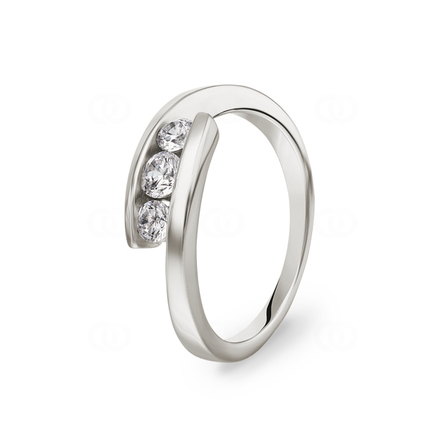 Ring 925 Silver rhodium-plated with Cubic Zirconia - ASRH77Z