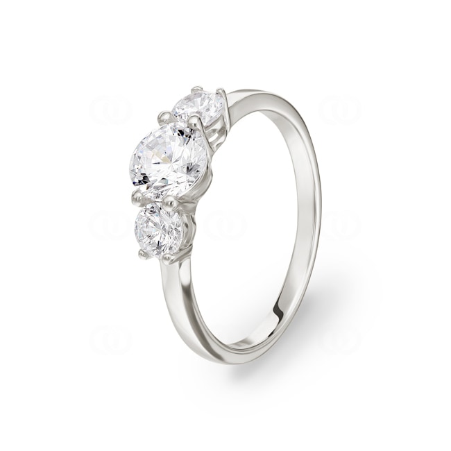 Bague Argent 925 rhodié avec zircones trilogie - S10.05115