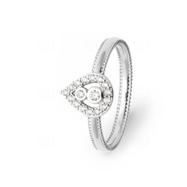 Ring 925 Silber rhodiniert Tropfen mit Zirkonia - RI-1913310-925