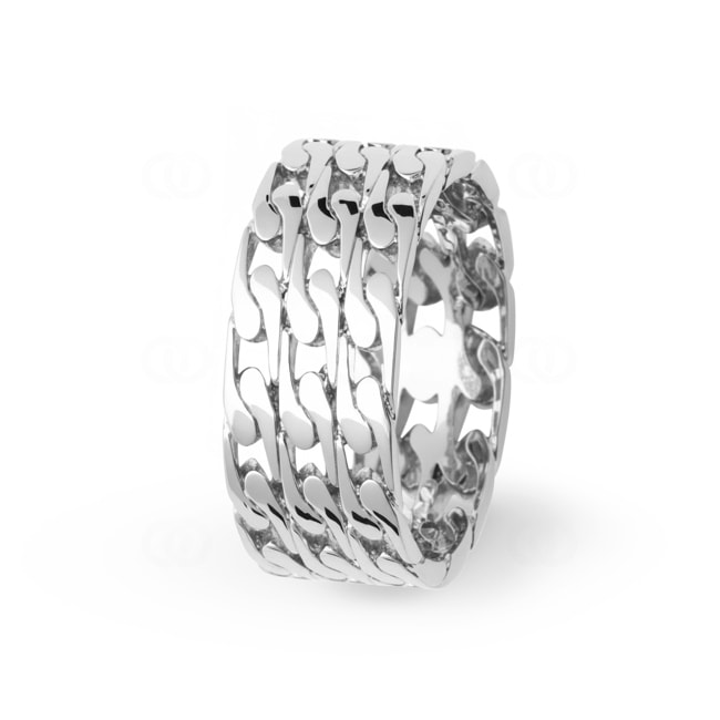 Damenring 925 Silber rhodiniert Panzeroptik - RI-7909500-925