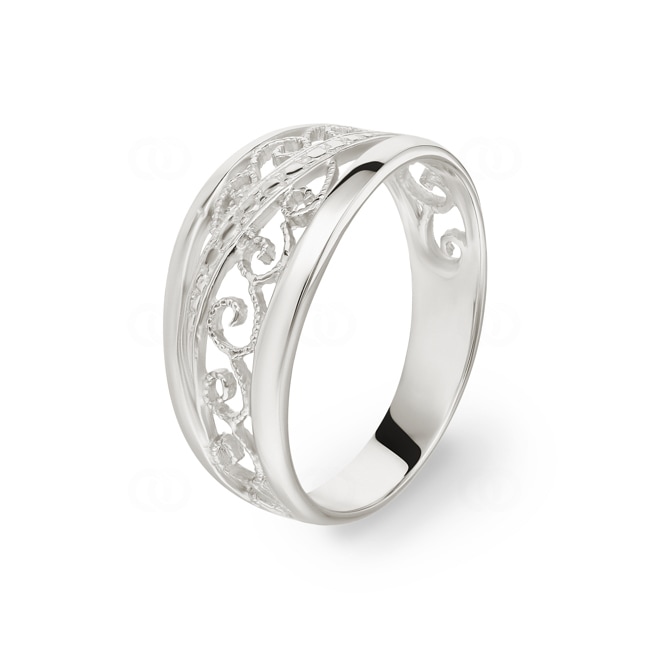Bague argent 925 rhodié & orné - 337189
