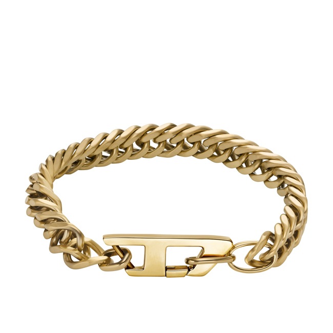 Diesel Bracelet D Logo Doré - DX1511710
