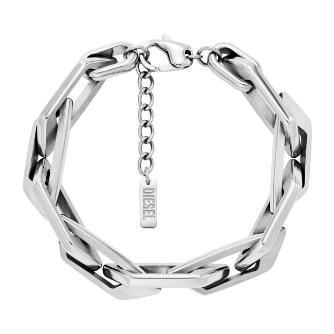 Diesel Bracelet D Logo Argenté - DX1577040