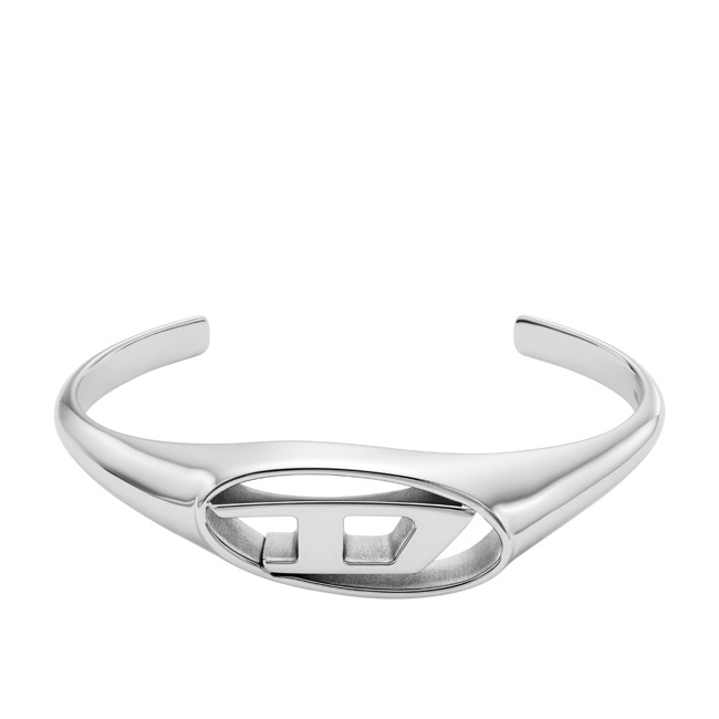 Diesel Armreif Oval D Logo Silbrig - DX1597040