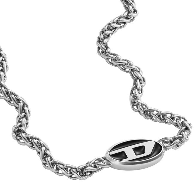 Diesel Chooker Necklace Steel D-Logo - DX1470040