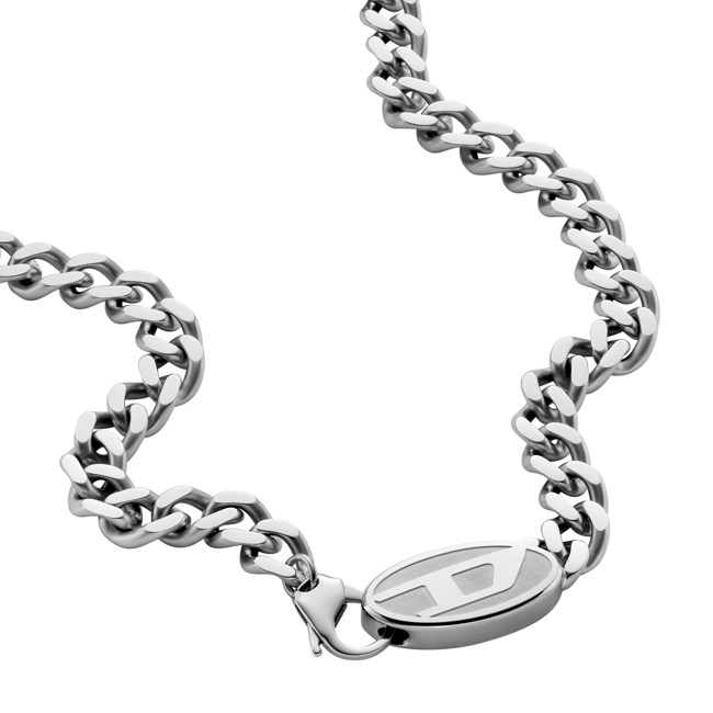 Diesel Chooker Necklace Steel D-Logo - DX1509040